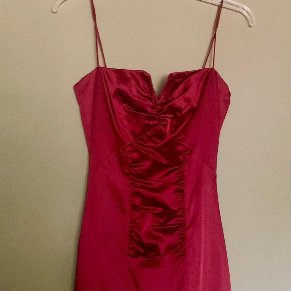Nicole Miller Red Silk Formal Dress - Ruched